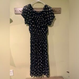 Navy Polka Dot Dress